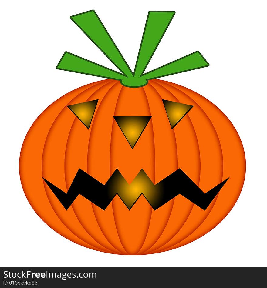 Halloween pumpkin isolated over a white background. Halloween pumpkin isolated over a white background