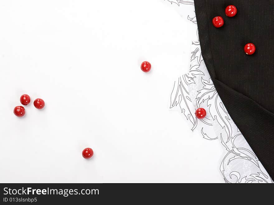 Red spheres over white background