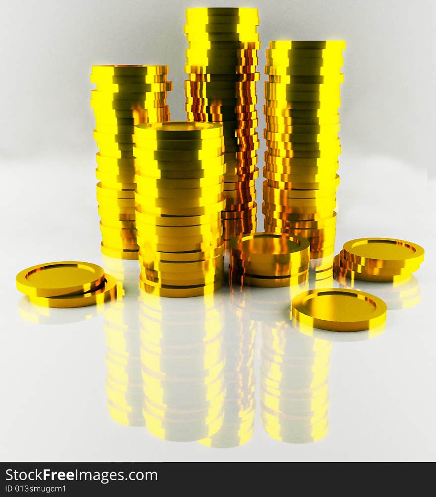 Heap of gold coins