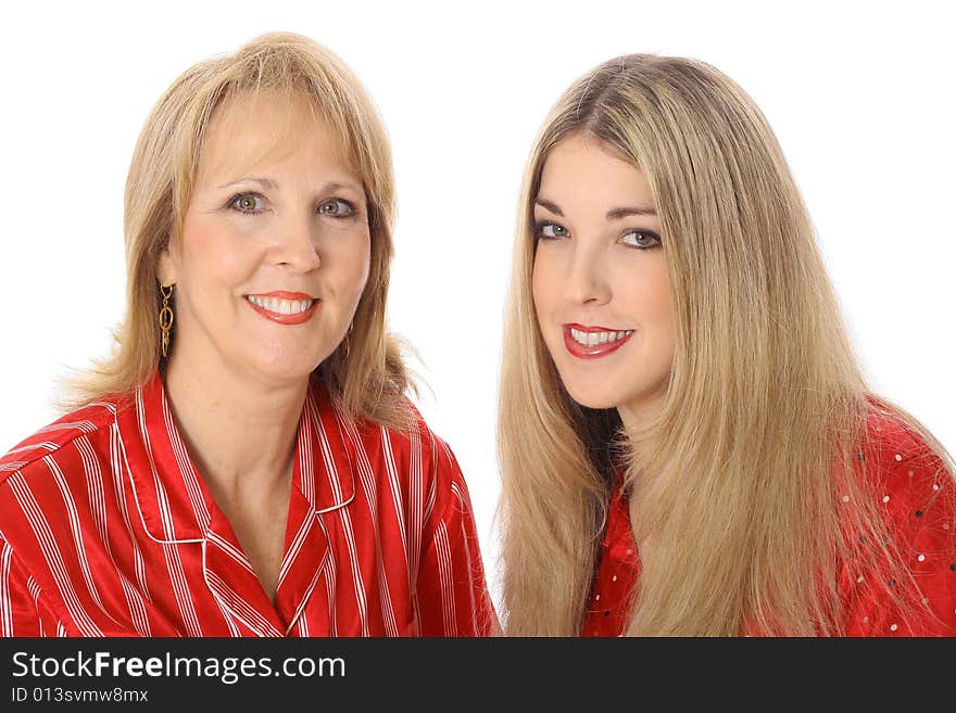 Shot of a mother and daughter isolated on white