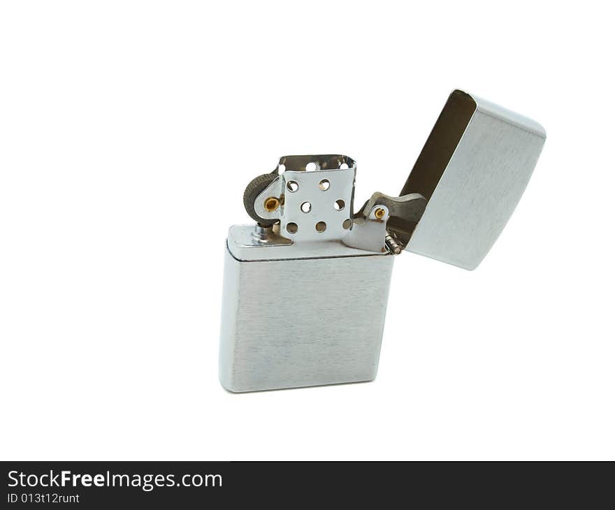 Classic style cigarette lighter isolated against a white background. Classic style cigarette lighter isolated against a white background