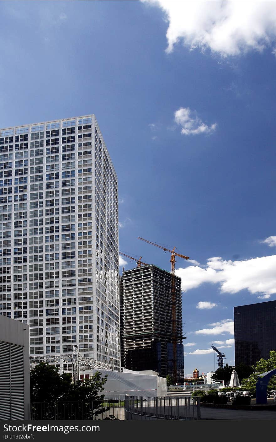 Modern buildings and construction site. Modern buildings and construction site.