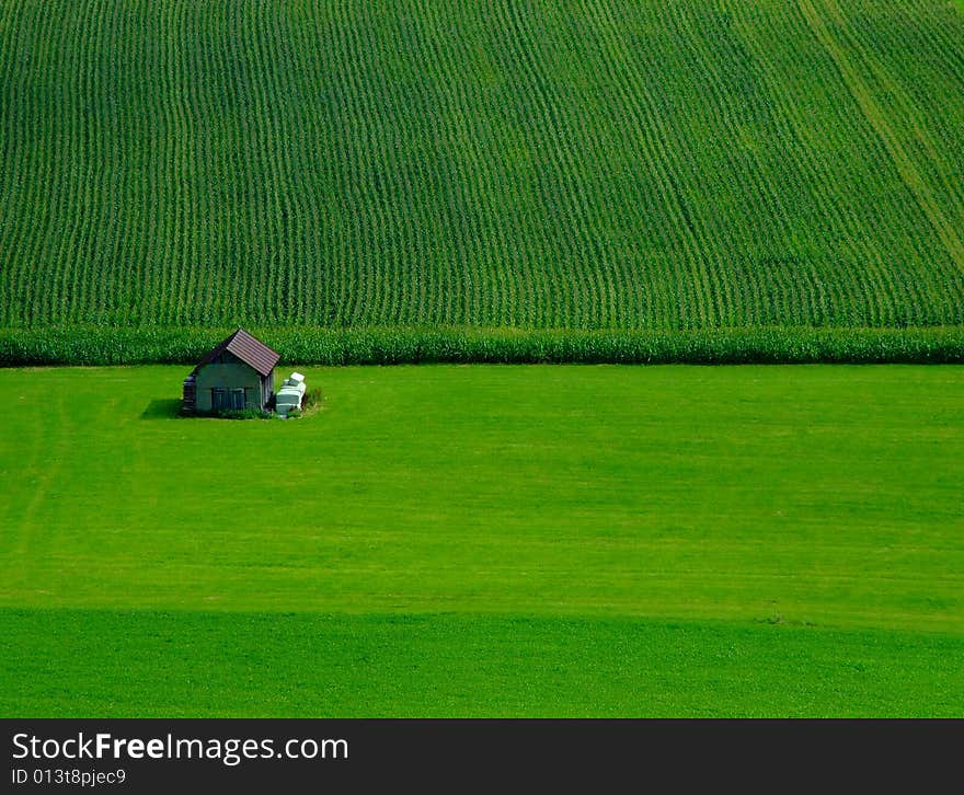 Cultivated fields seen from the walls of Gruyeres castle. Cultivated fields seen from the walls of Gruyeres castle.