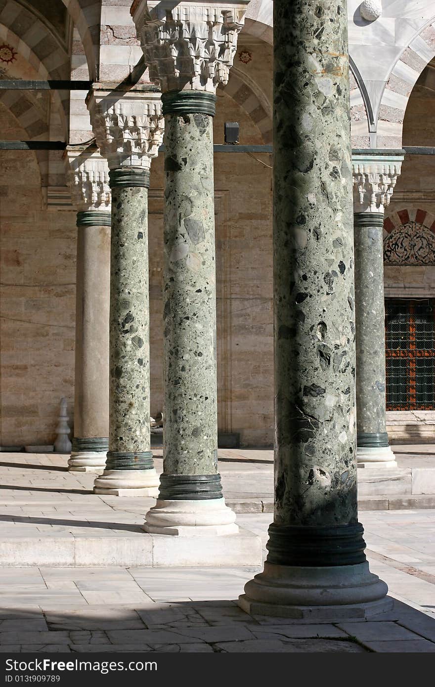 Old marble pillars of the mosque