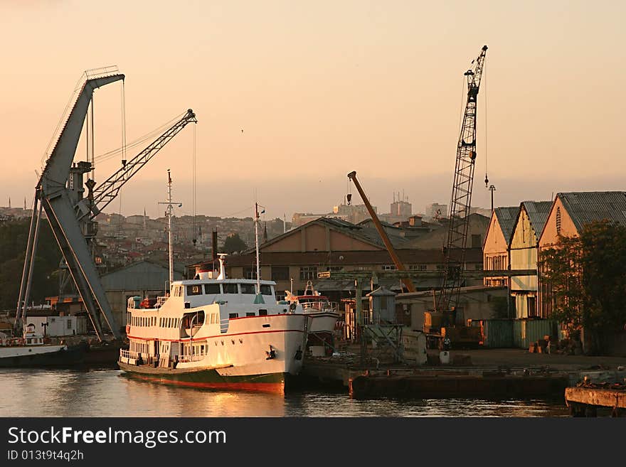 Boat at dockyard in istanbul, Turkey