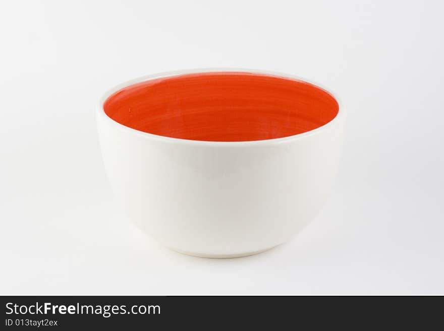 Red and white bowl