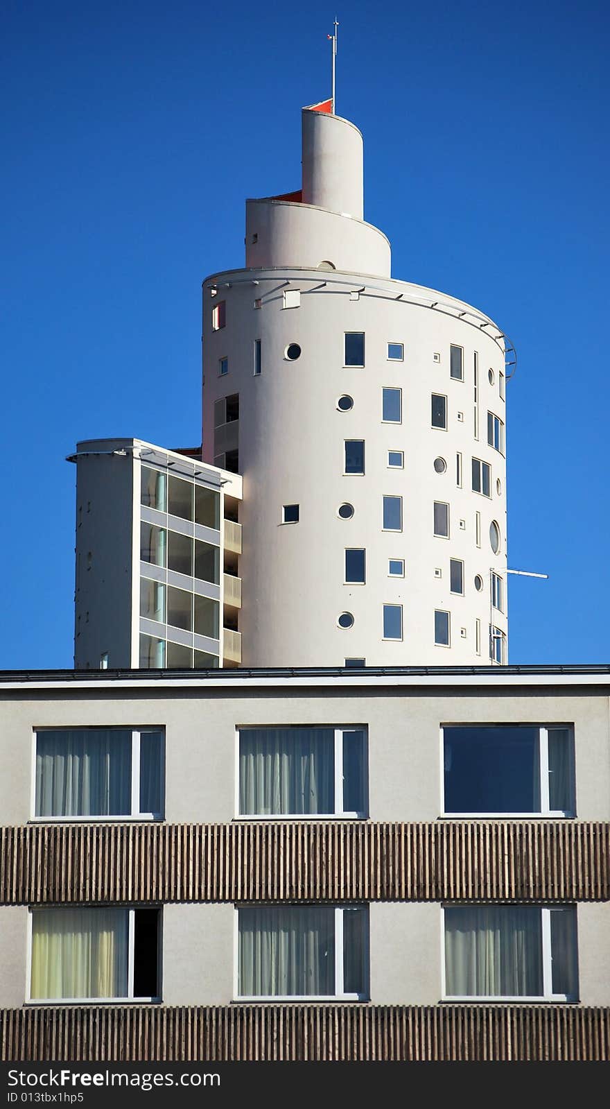 House with modern one at background. House with modern one at background