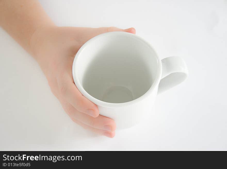 Woman s hand with mug