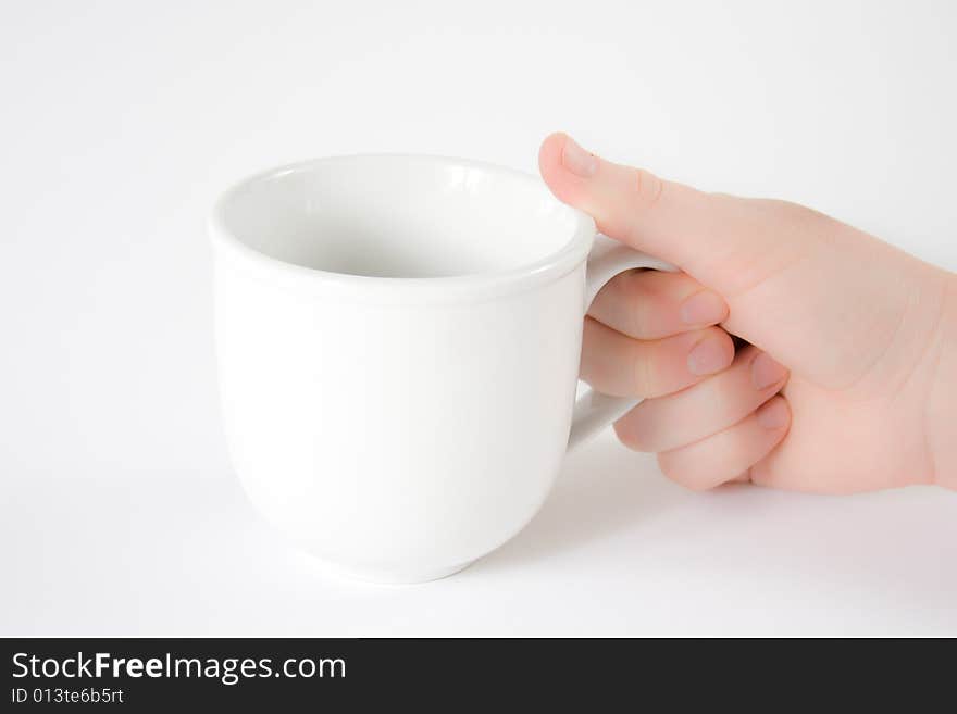 Woman s hand with mug