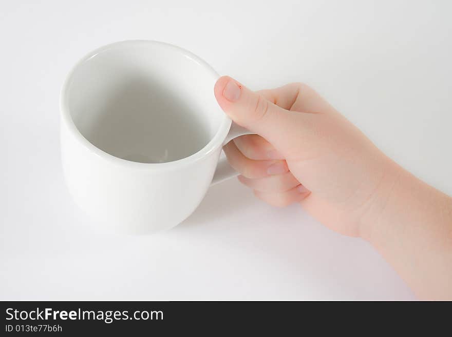 Woman s hand with mug