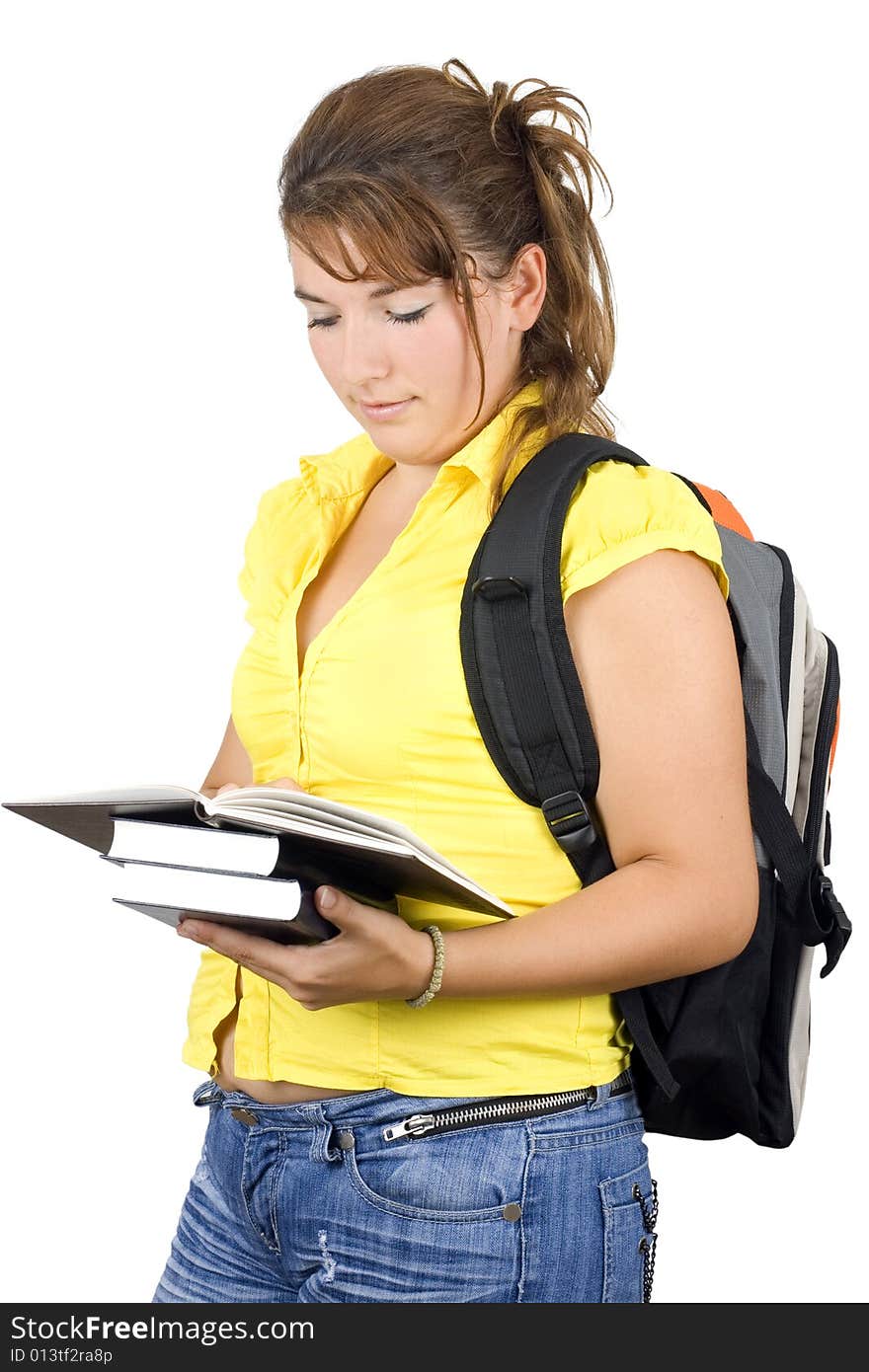 Girl with books