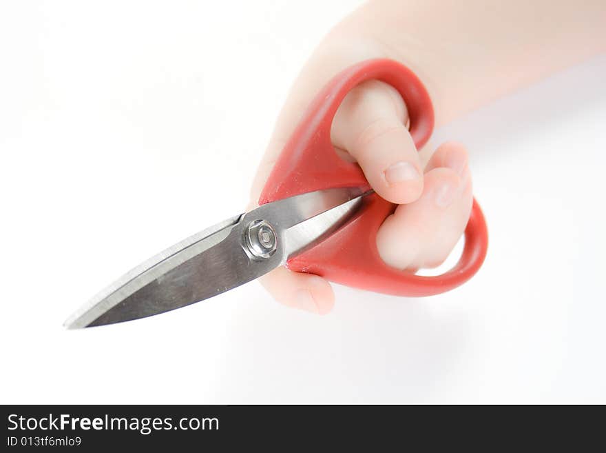 Woman holding scissors