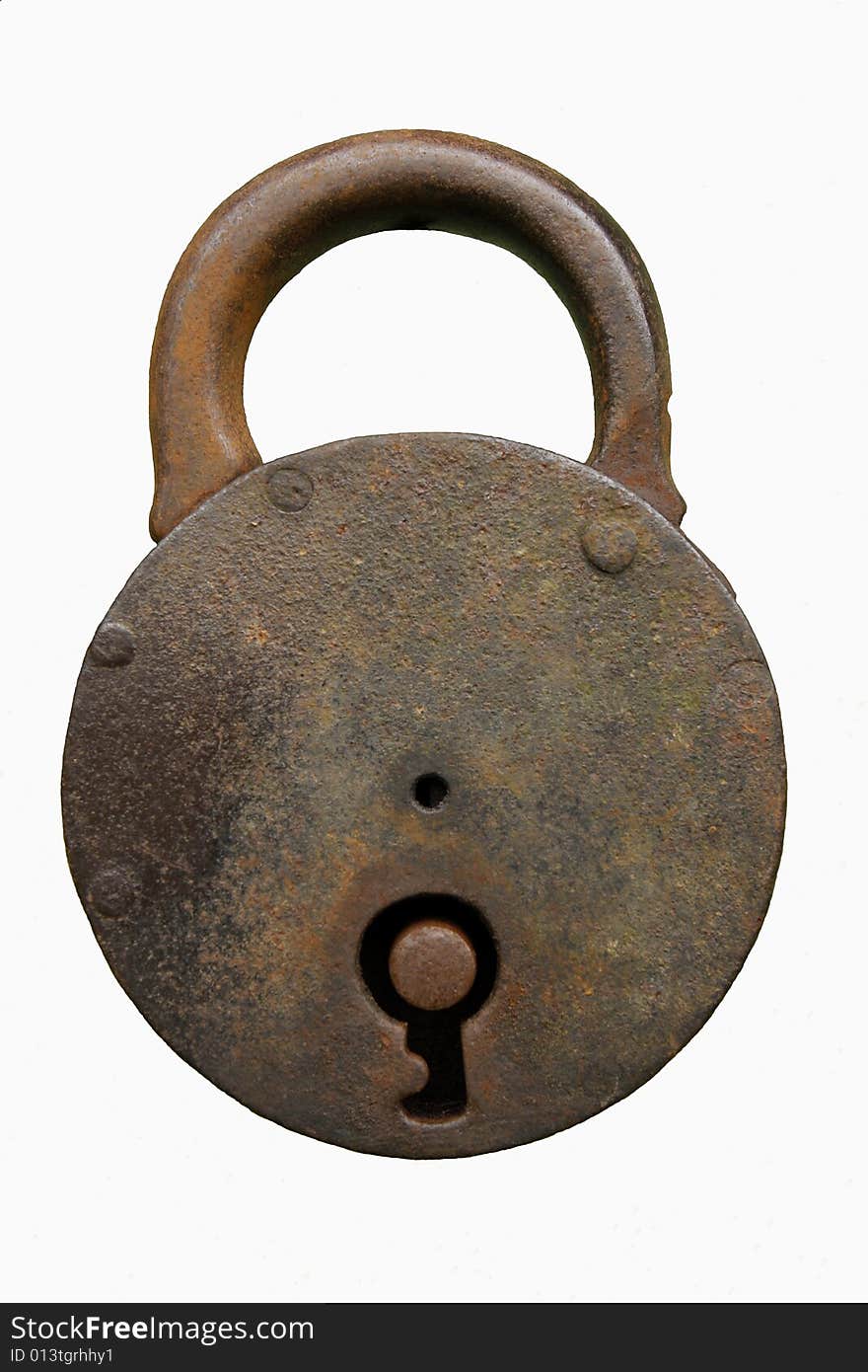 Closed padlock, old