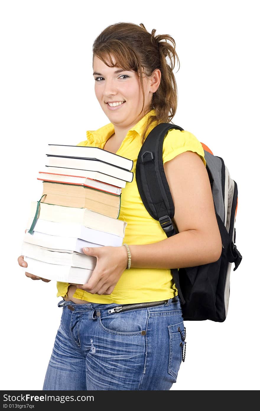 Girl with books