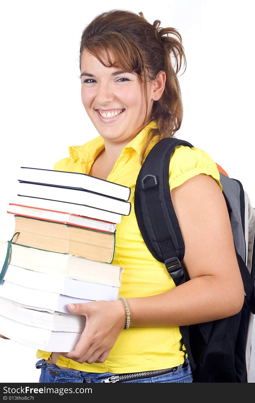 Girl with books