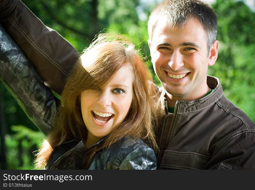 Happy young couple. Close up.