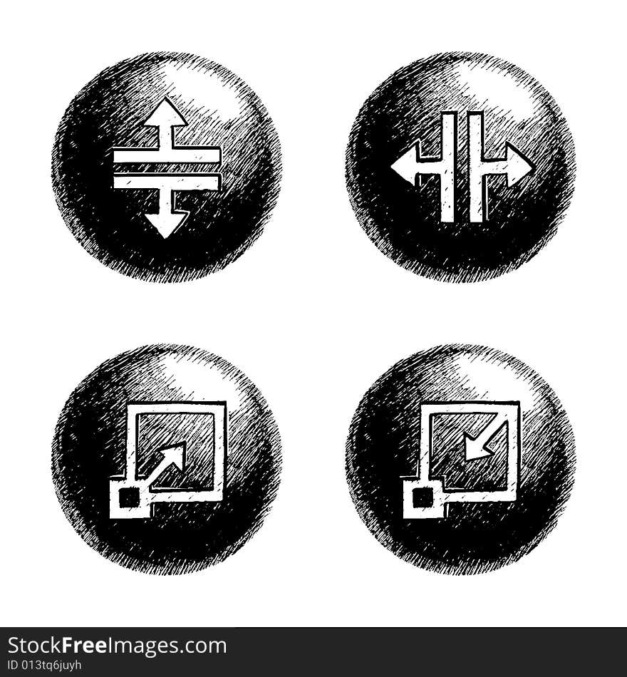 Sketchy style buttons for multimedia interface. Sketchy style buttons for multimedia interface.