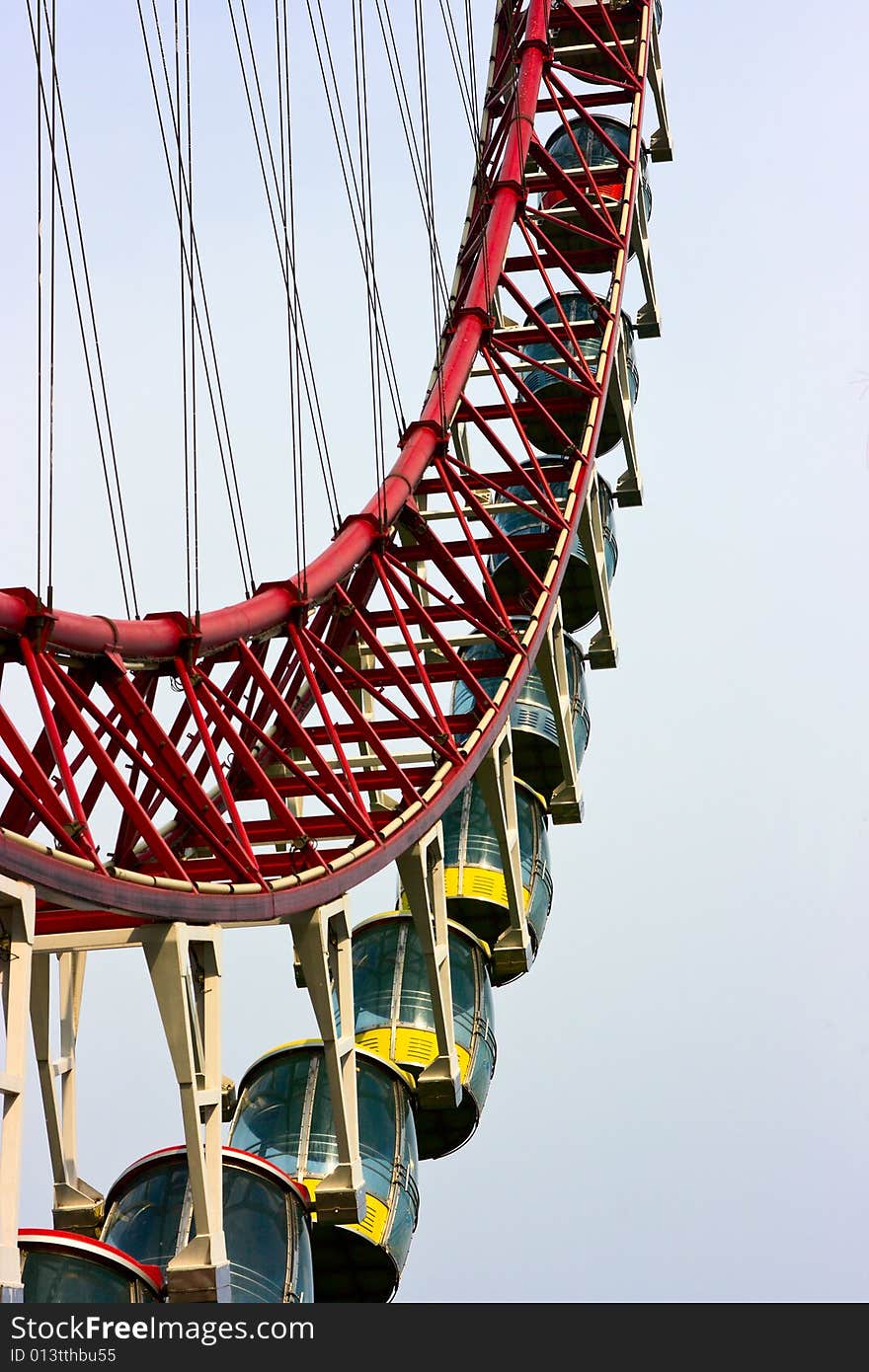 Ferris wheel gondolas in the Haerbin park, China