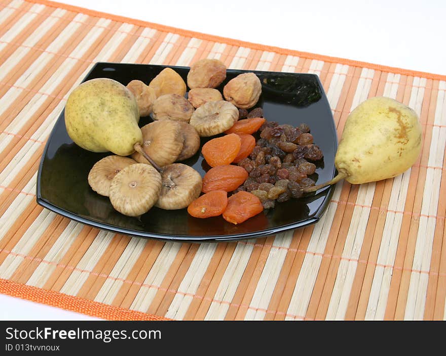 Fruit And  Pears On A Plate