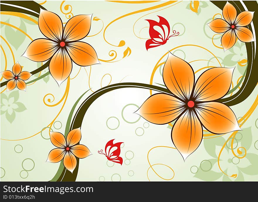 Abstract floral background. A vector format is added. Suits well for a postcard or background. Abstract floral background. A vector format is added. Suits well for a postcard or background