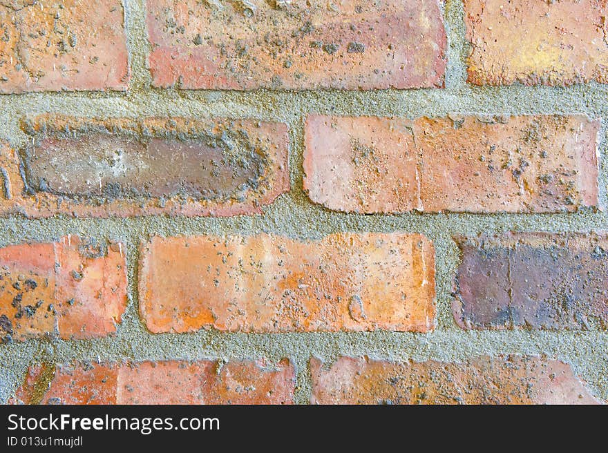 An abstract brick wall showing the brick patterns, suitable for a background or design.