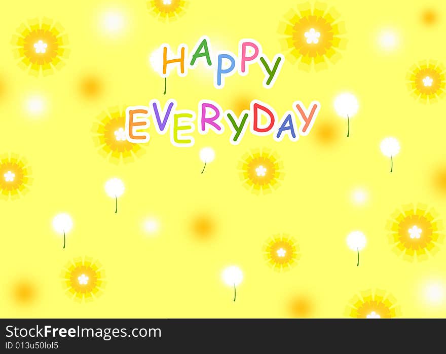 Happy everyday beautiful card with flowers.