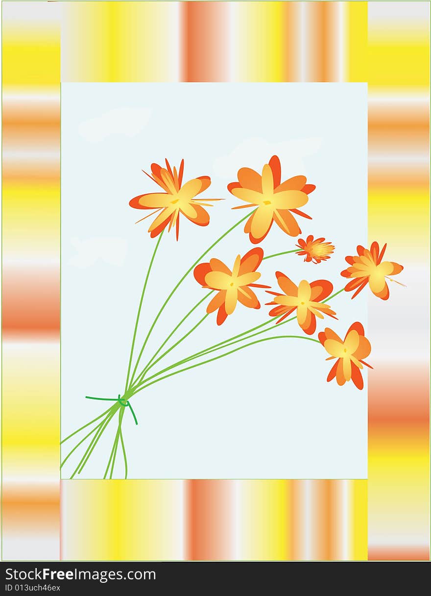 A bouquet of flowers as a gift. Vector illustration