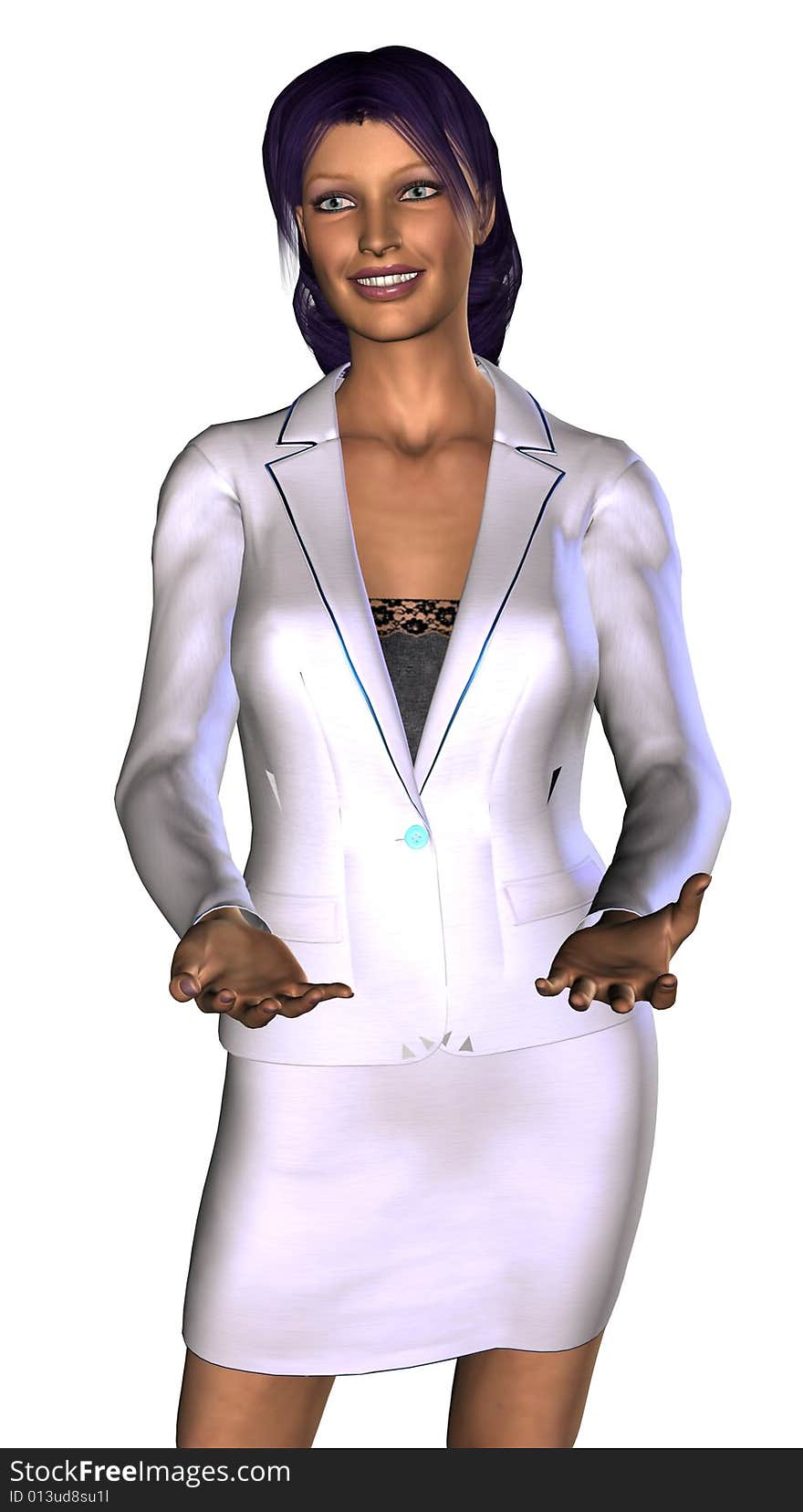 Businesswoman in a white costume 5