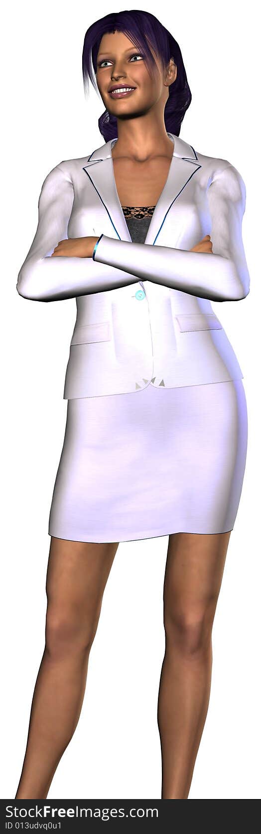 Businesswoman in a white costume 2