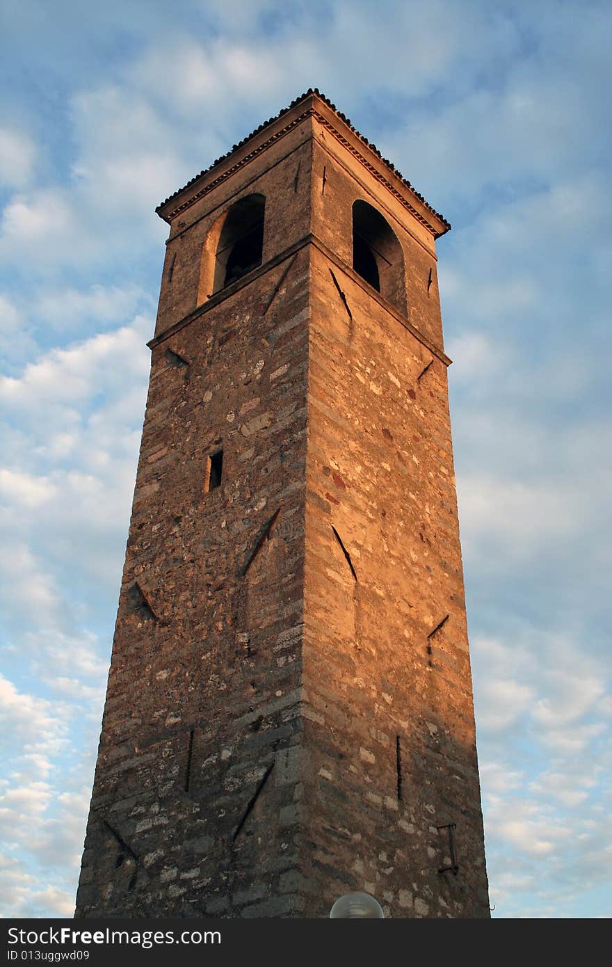 Bell tower near Garda lake Italy