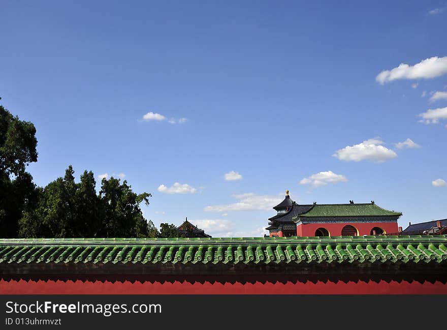 Ancient chinese building and blue sky