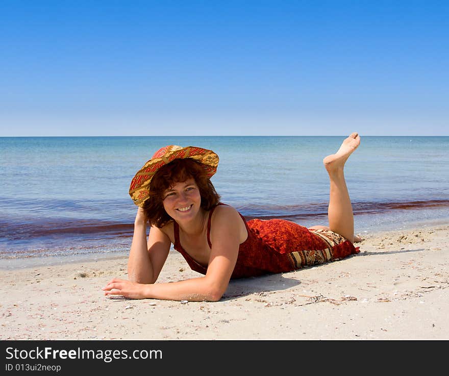 Girl in hat and dress