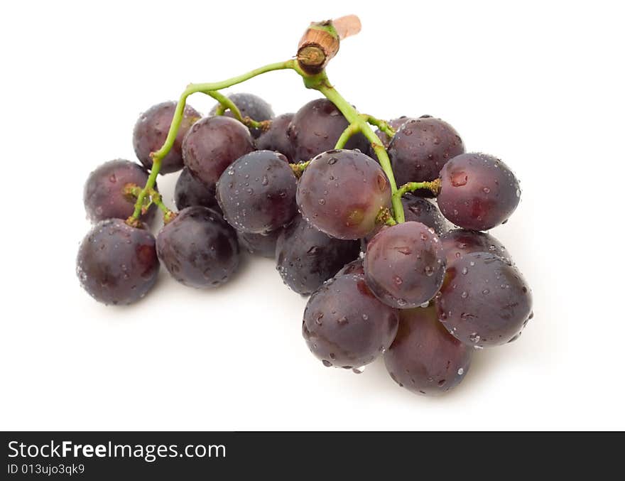 Fresh red grape on white background