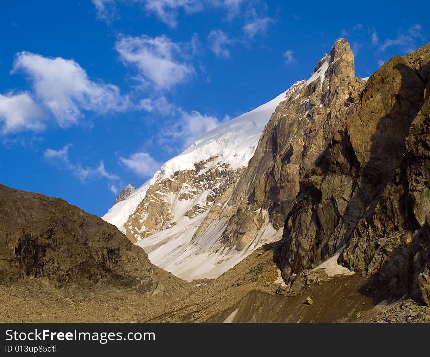 Mountains. Caucasus. Bezengi. Peak Ural