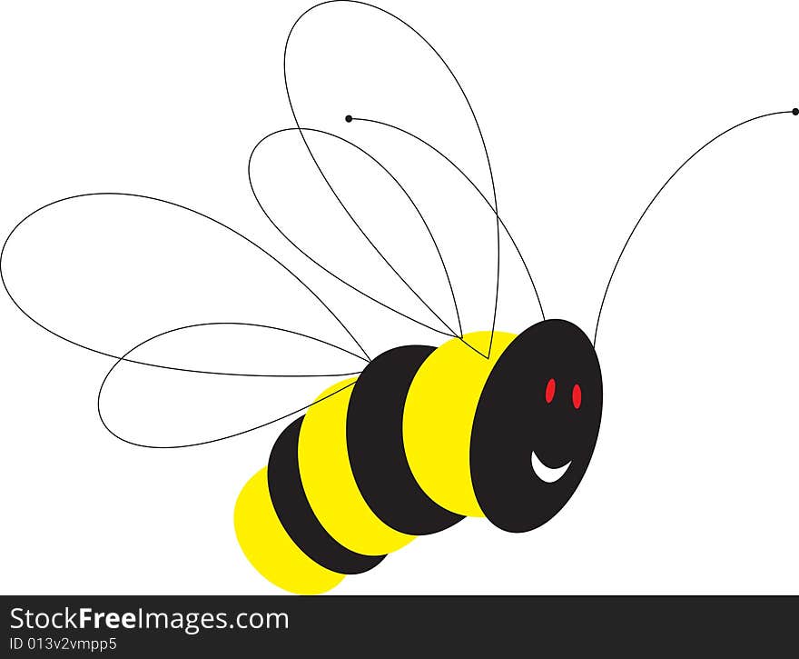 Joyful bee, Vector Illustrations, objects