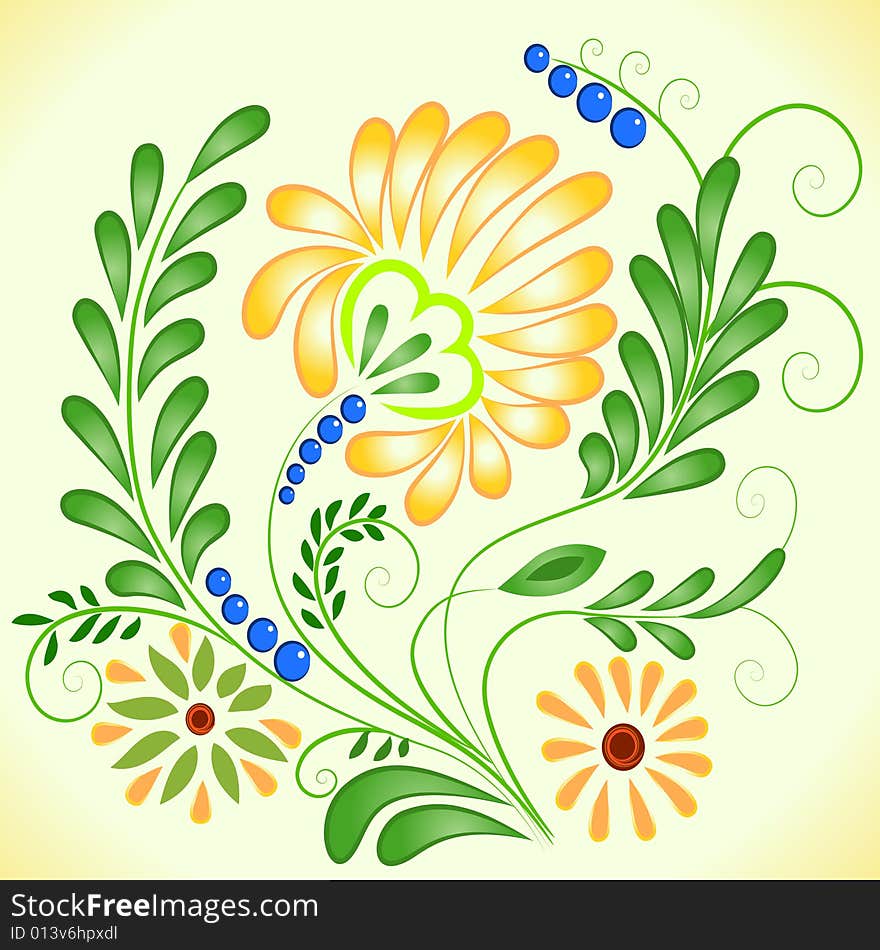 Beautiful flower vector in oldest style