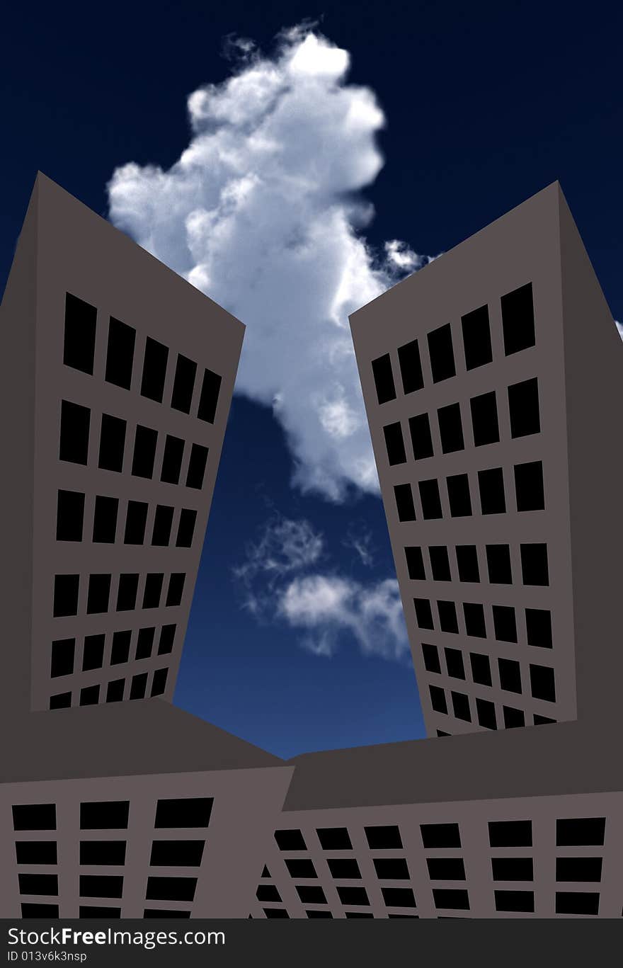 Some cartoon like representation of skyscraper buildings. Some cartoon like representation of skyscraper buildings.