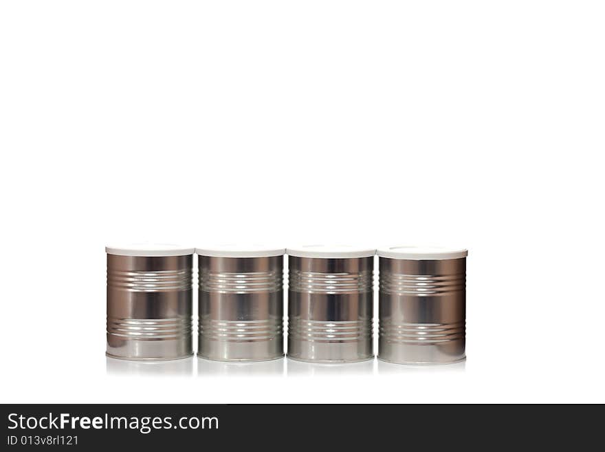 Metal Tin Container on white background