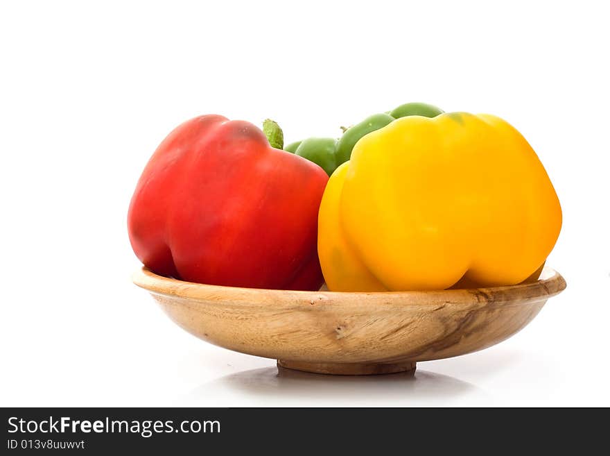 Peppers on the white background