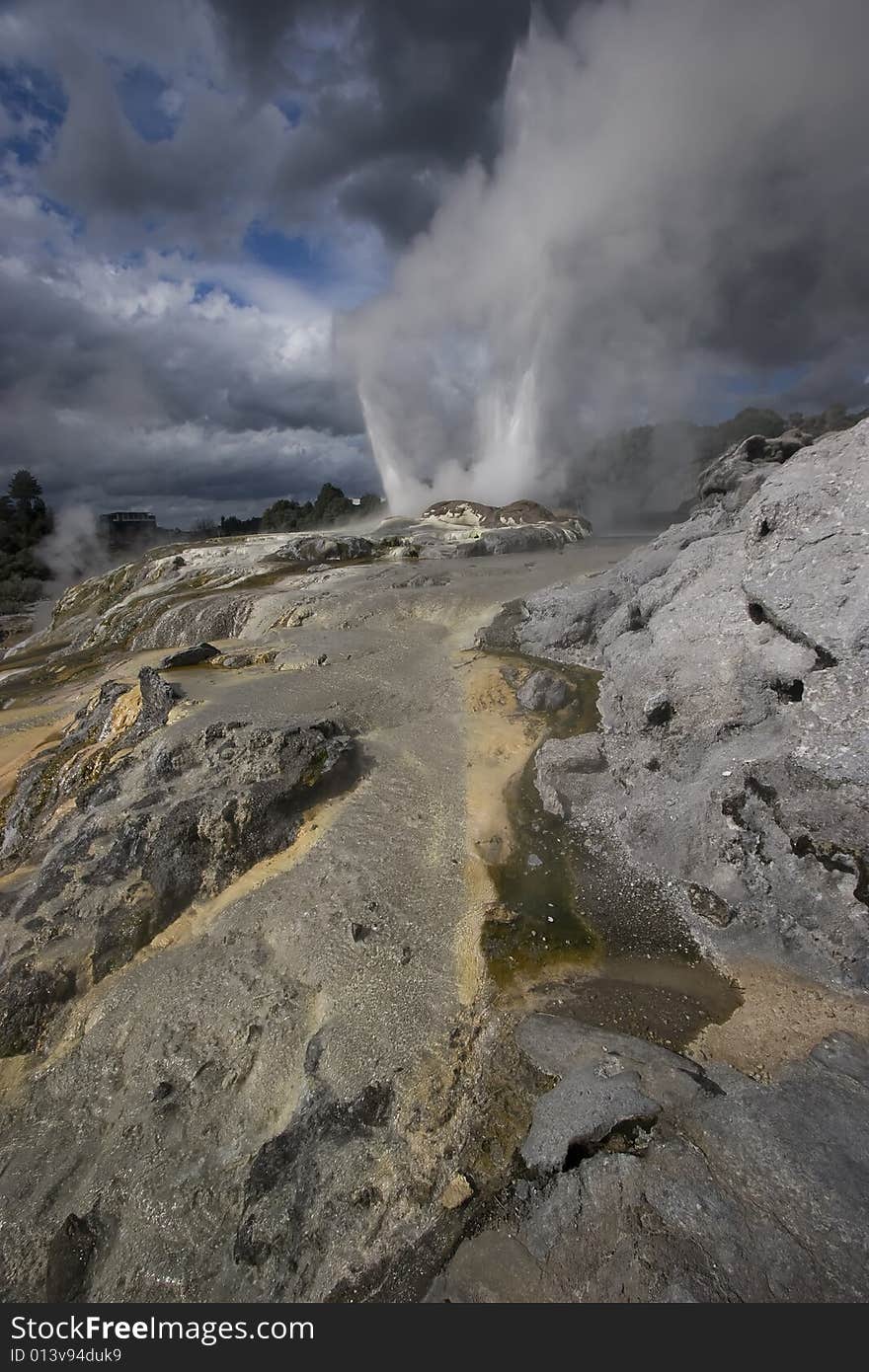 The Geyser shows the power of vulanic nature as heated water