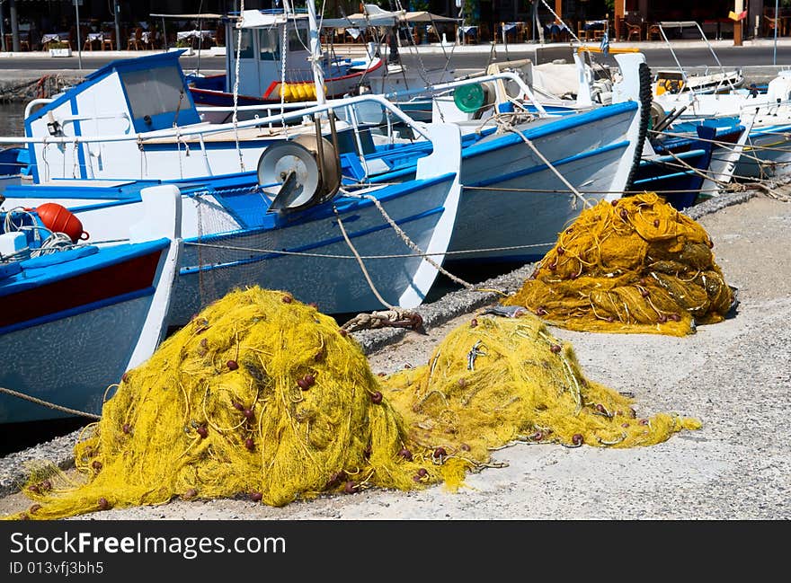 Fishing port in Crete island