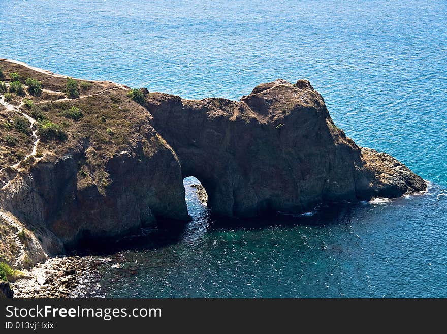 A natural rock arch