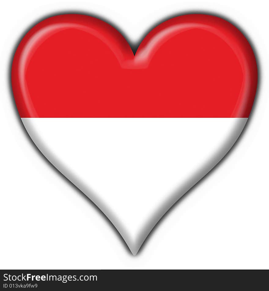 Indonesia button flag - 3d made. Indonesia button flag - 3d made