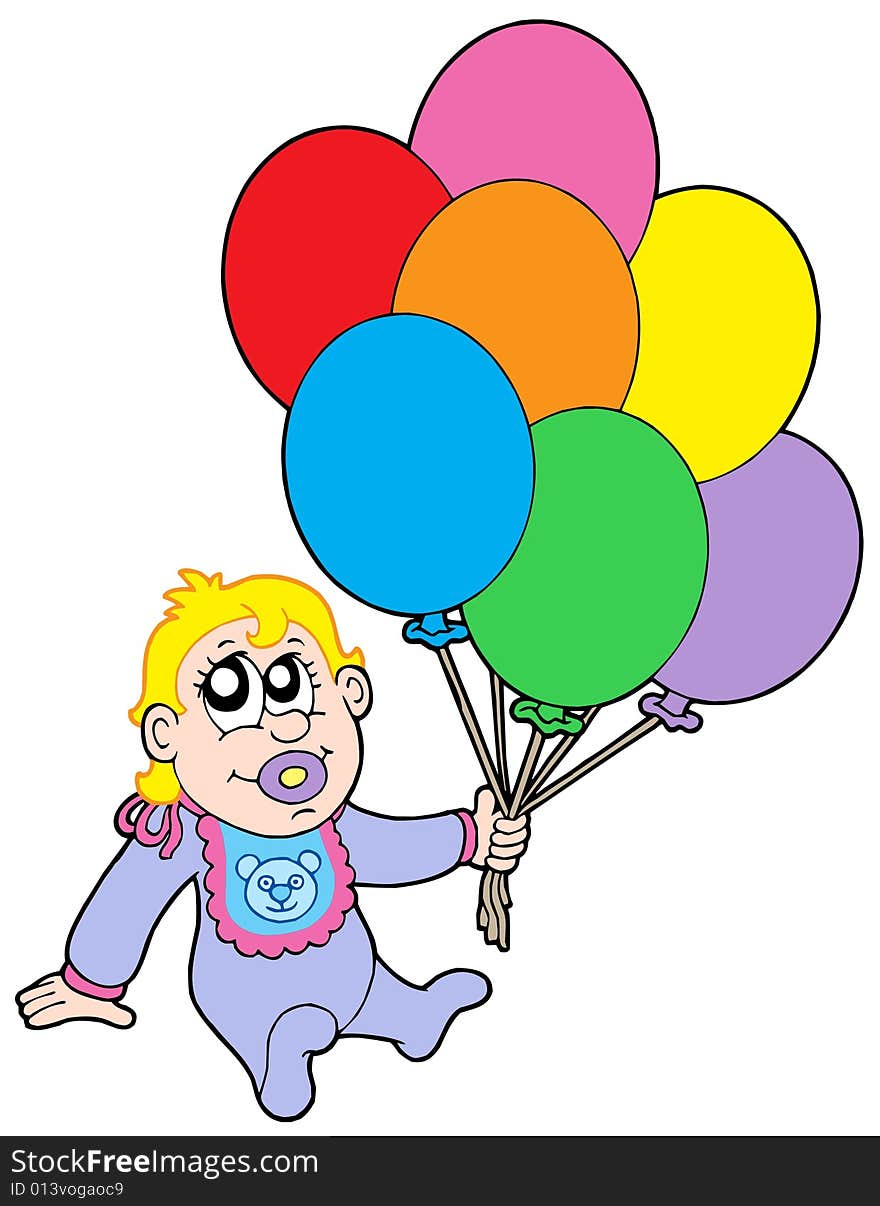 Baby with balloons