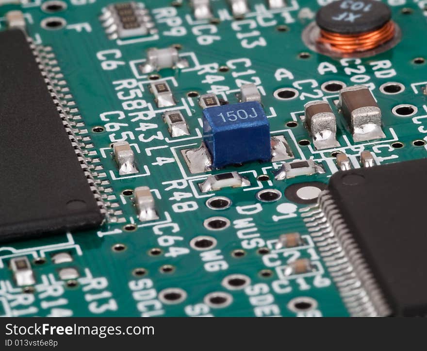 Printed circuit board with various surface mounted components