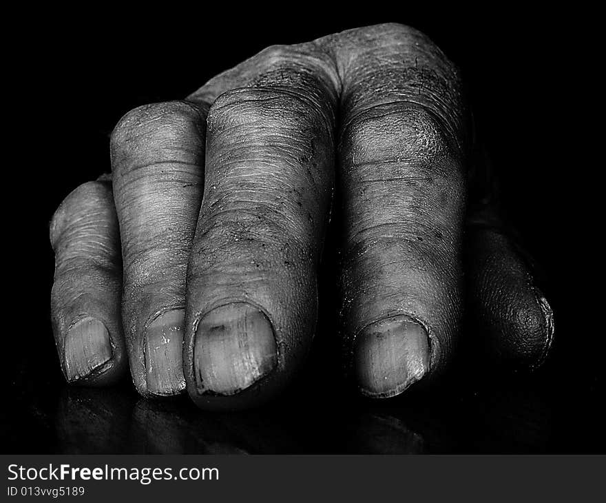 Peaceful hand on the table. Peaceful hand on the table