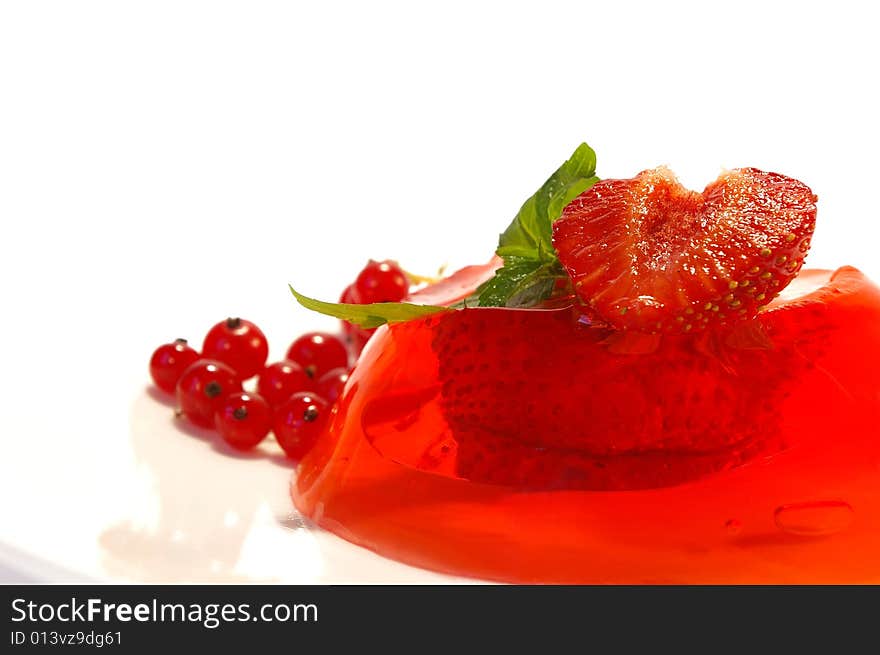 Fruit jelly on a plate