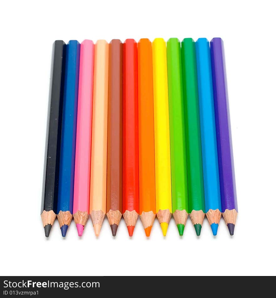 Color pencils isolated on white for your design