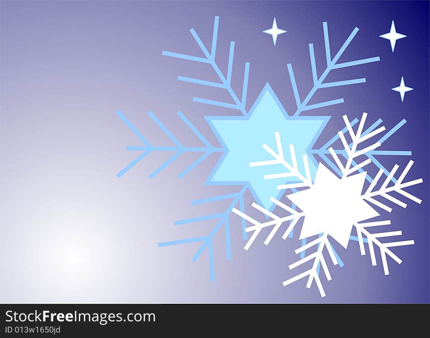 Illustration with decorative blue and white snowflakes. Can be used as a background too. Illustration with decorative blue and white snowflakes. Can be used as a background too.