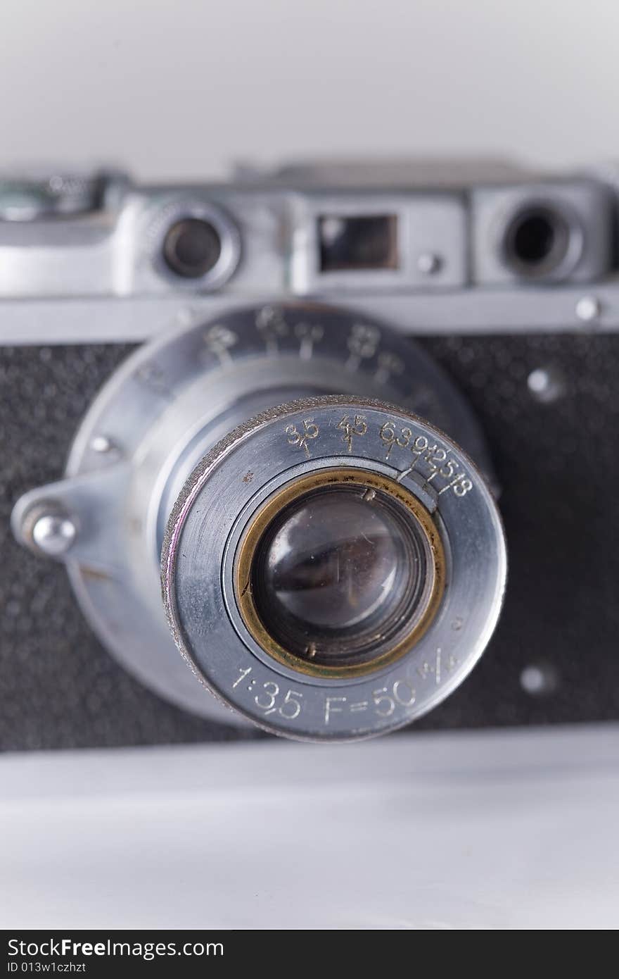 Vintage camera with dust and scratches